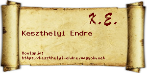 Keszthelyi Endre névjegykártya