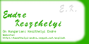 endre keszthelyi business card